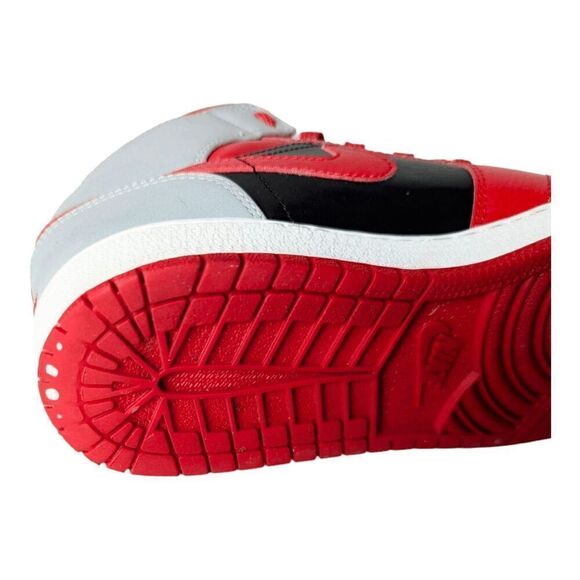 NIKE Air Jordan 1 Mid 'Fire Red' GS Sneakers Size 6Y/W7.5 - Picture 9 of 10